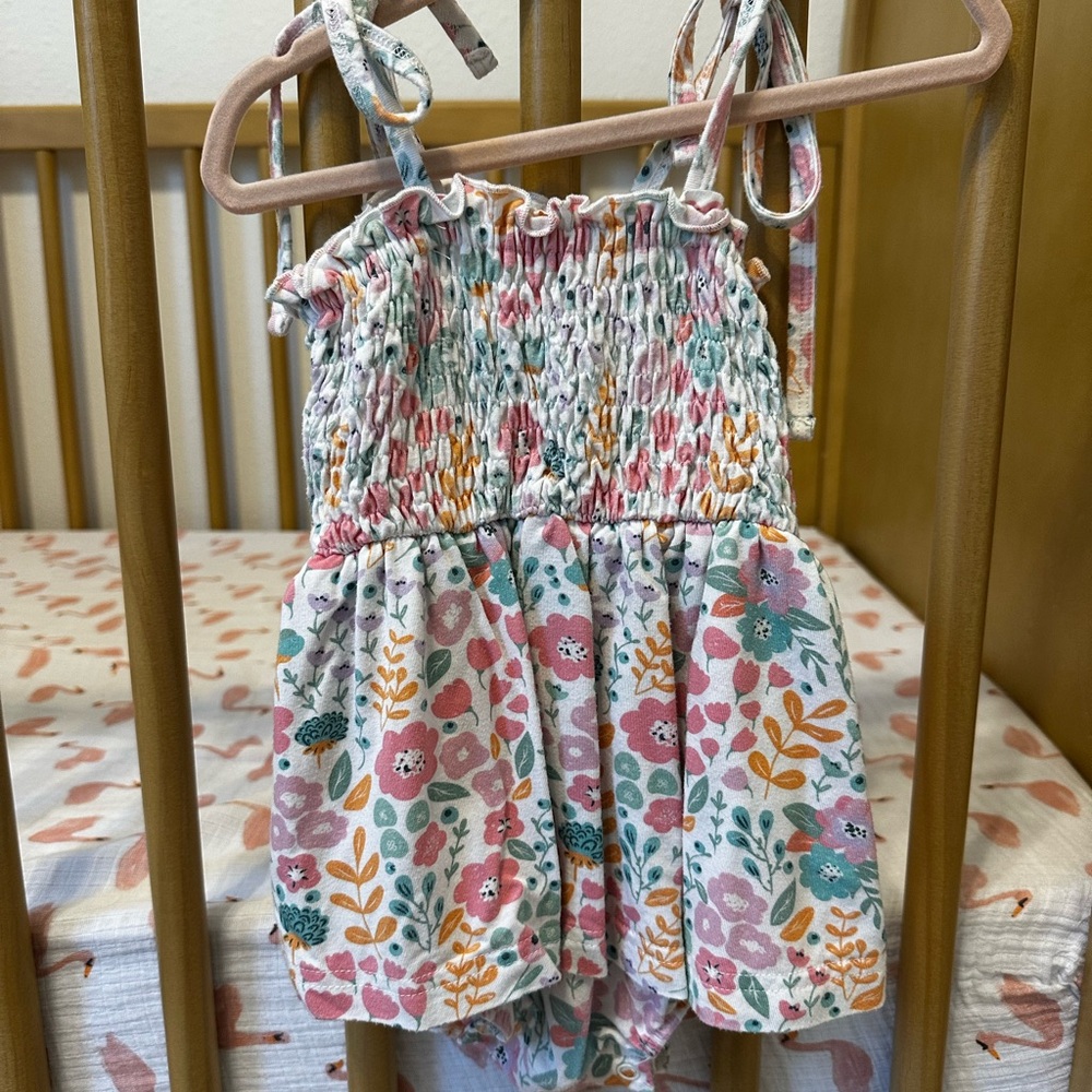 Caden Lane Willows Whimsy Floral Print Romper